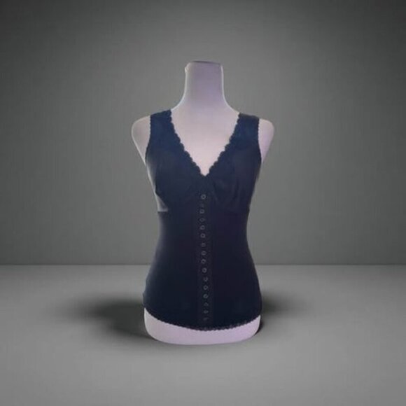 BLACK/SATIN TOP - Picture 2 of 7